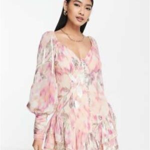 Elegant Pink Floral Dress